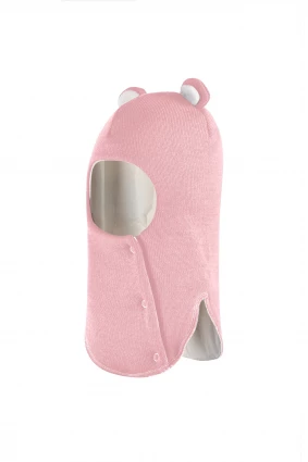 Зимова шапочка-шолом Corona.hm "Міс Ведмедиця" з кнопочками рожевий