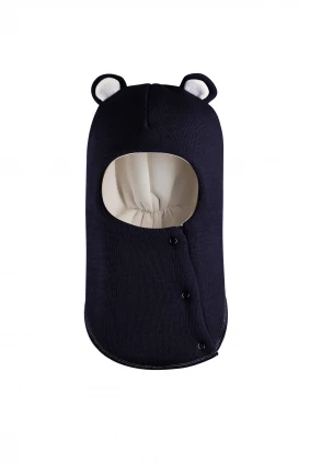 Зимняя шапочка-шлем Corona.hm "Мисс Мишутка" на кнопочках синий