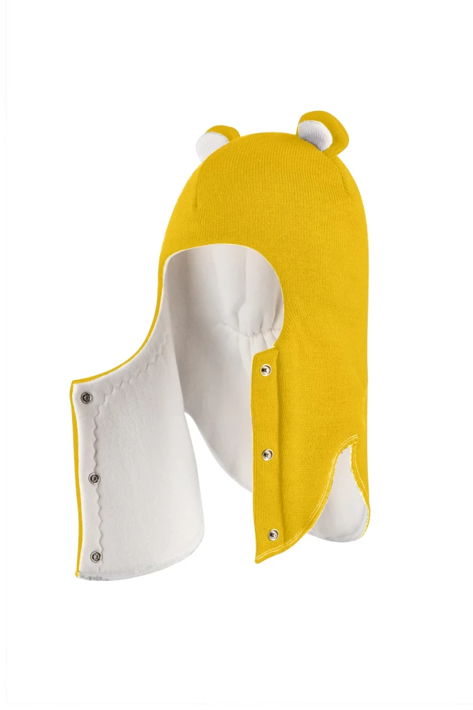 Зимняя шапочка-шлем Corona.hm "Мисс Мишутка" на кнопочках солнце