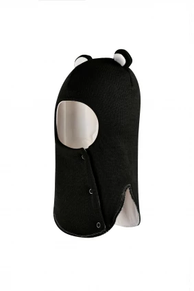 Зимняя шапочка-шлем Corona.hm "Мисс Мишутка" на кнопочках черный