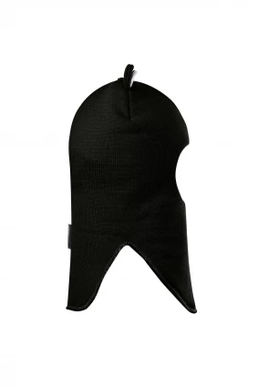 Зимняя шапочка-шлем Corona.hm "Мисс Мишутка" на кнопочках черный