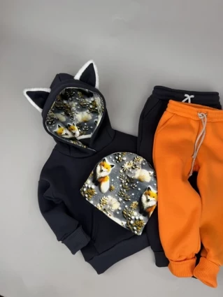 Костюм Corona.hm *Лисичка* графіт з додатковими штанами та шапочкою (шапочка на вибір)