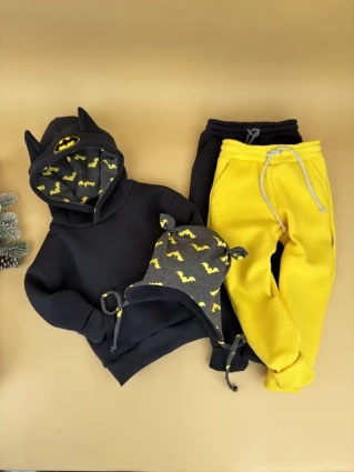 Костюм Corona.hm *Бетмен* чорний з шапочкою та додатковими штанами