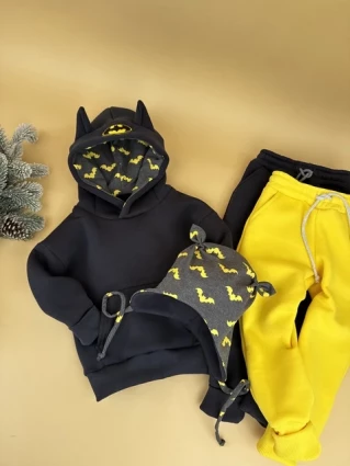 Костюм Corona.hm *Бетмен* чорний з шапочкою та додатковими штанами