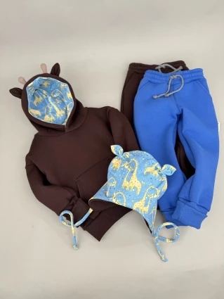 Костюм Corona.hm *Жирафчик* шоколадний з додатковими штанами та шапочкою (шапочка на вибір)