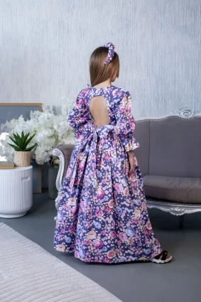 Сукня для дівчинки Corona.hm “Мері”, квіти на синьому